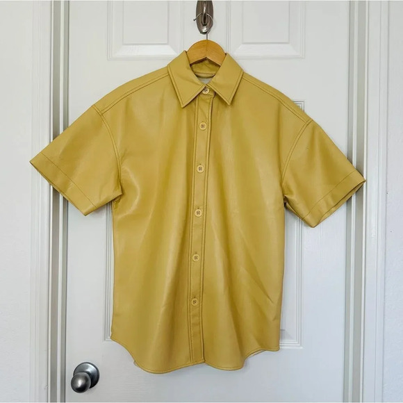 Aritzia Babaton Frances Vegan Leather Button Down Shirt Jacket - Picture 3 of 14